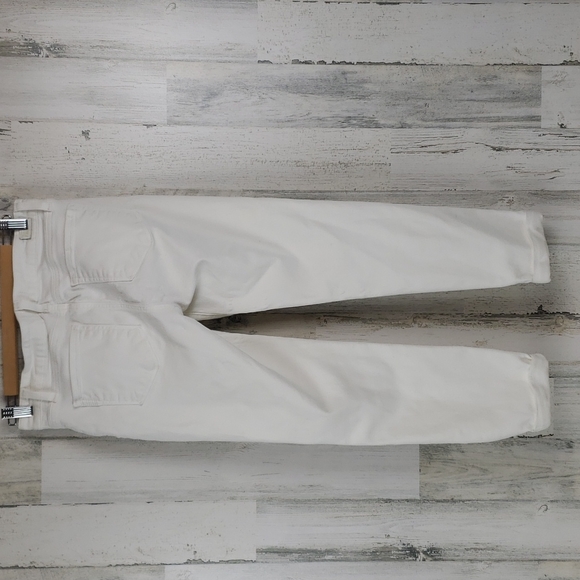 Paige Kylie Crop white cuffed capri denim jeans Size 28 - Picture 4 of 11